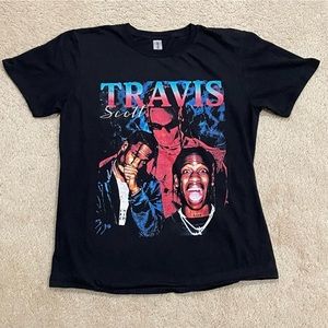 Rare Travis Scott Unisex Black Short Sleeve T Shirt Size Medium